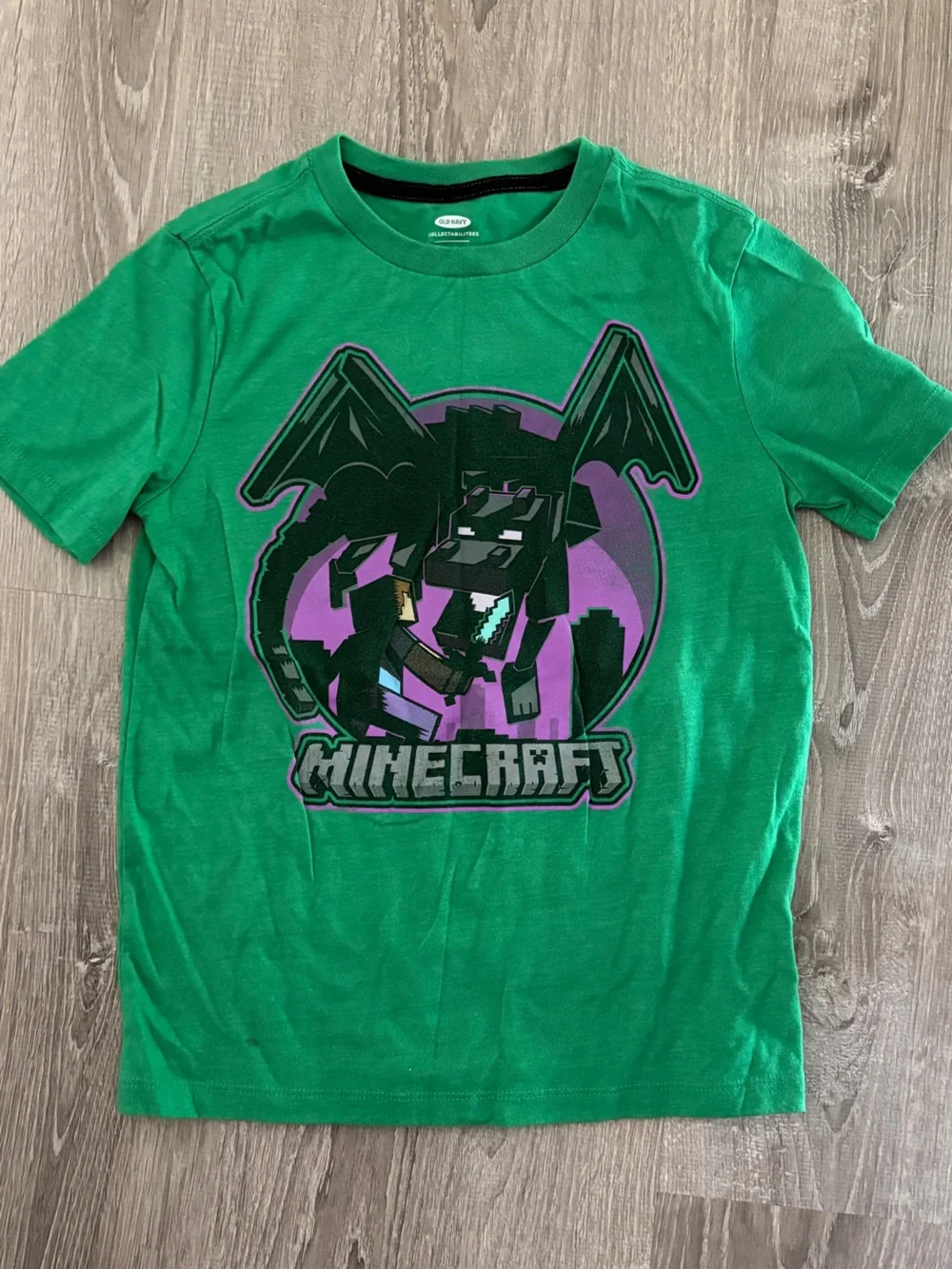 Old Navy Green Kids Minecraft Ender Dragon Graphic Tee